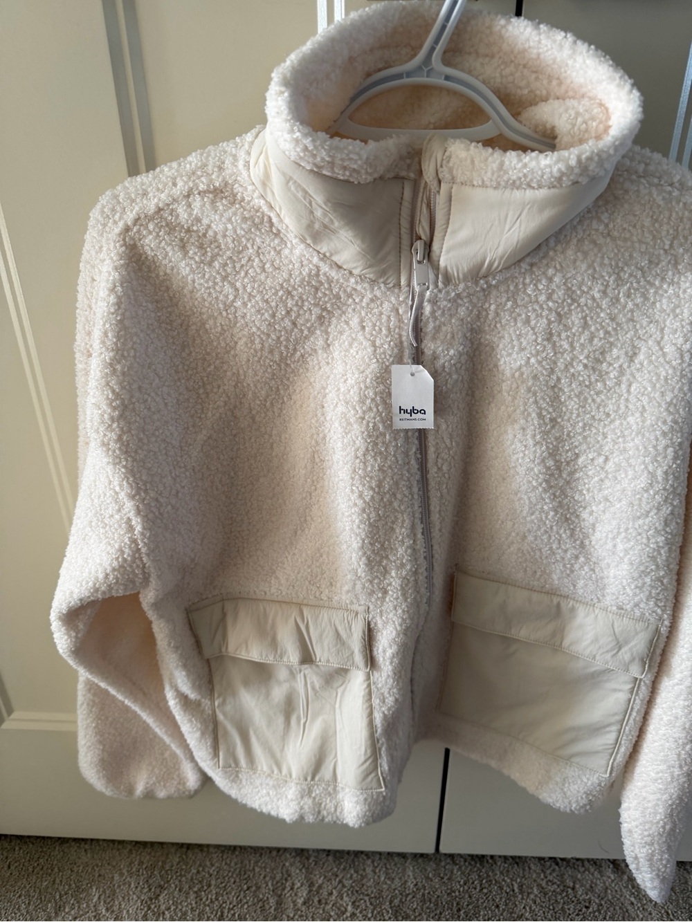 Reitmans Cream Sherpa Full-Zip Bomber Jacket NWT